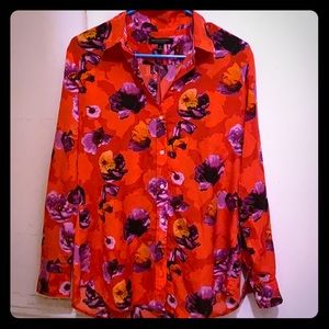 Banana Republic multi-colored floral blouse 🌺🧡💜